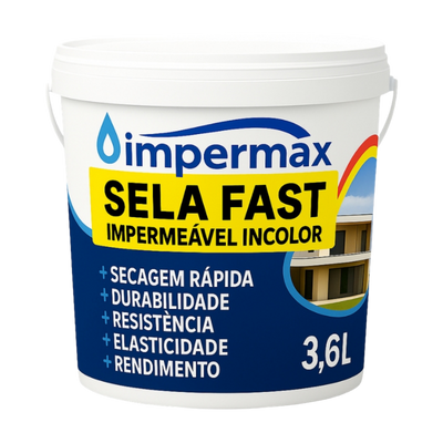 Sela Fast Impermax — Impermeabilizante Invisível de Borracha Líquida 3,6 Litros