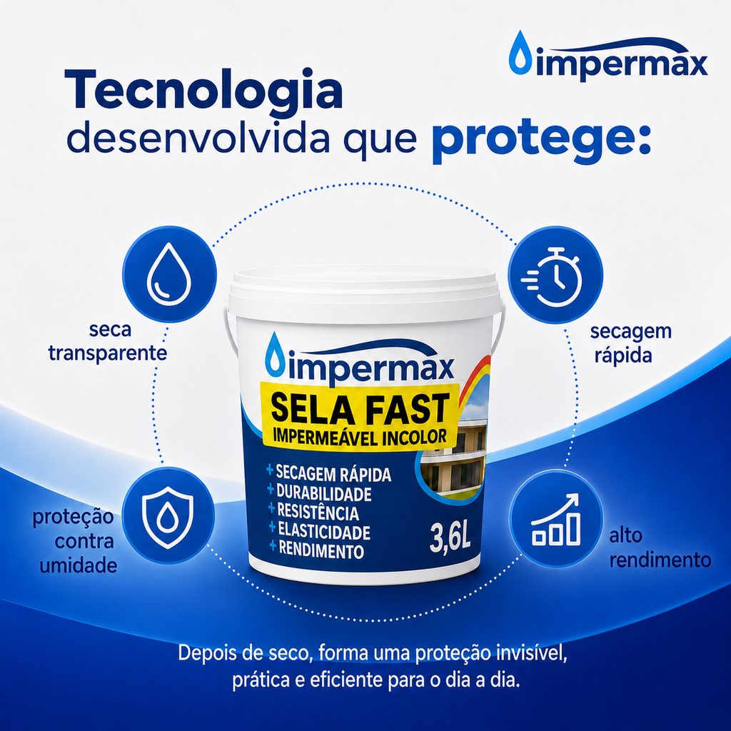 Tecnologia Sela Fast - protege contra umidade e infiltrações